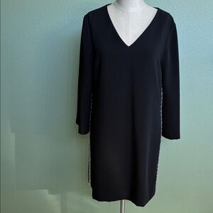 Tahari Black Long Sleeve Dress with V-Neck
